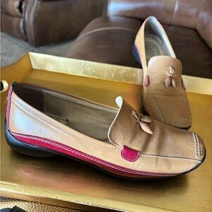 Sesto Meucci Tan and Red Loafers